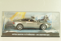 Aston Martin V12 Vanquish from movie "Die another day" 2002, silver, James Bond Modellauto Collection №2, Altaya 1:43