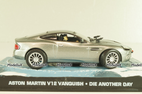 Aston Martin V12 Vanquish from movie "Die another day" 2002, silver, James Bond Modellauto Collection №2, Altaya 1:43