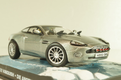 Aston Martin V12 Vanquish from movie "Die another day" 2002, silver, James Bond Modellauto Collection №2, Altaya 1:43