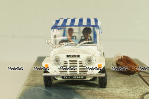 Mini Moke from movie "Live and let die" 1973, white, James Bond Modellauto Collection #24, Altaya 1:43