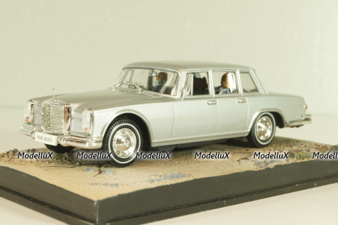 Mercedes-Benz 600 (W100) from movie "On her Majesty's secret service" 1969, silver, James Bond Modellauto Collection #32, Altaya 1:43