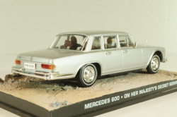 Mercedes-Benz 600 (W100) from movie "On her Majesty's secret service" 1969, silver, James Bond Modellauto Collection #32, Altaya 1:43