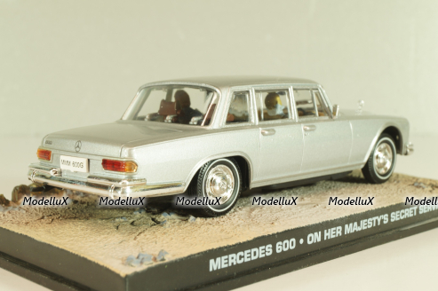 Mercedes-Benz 600 (W100) from movie "On her Majesty's secret service" 1969, silver, James Bond Modellauto Collection #32, Altaya 1:43