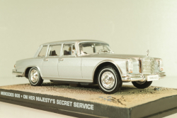 Mercedes-Benz 600 (W100) from movie "On her Majesty's secret service" 1969, silver, James Bond Modellauto Collection #32, Altaya 1:43