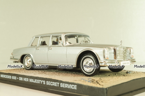 Mercedes-Benz 600 (W100) from movie "On her Majesty's secret service" 1969, silver, James Bond Modellauto Collection #32, Altaya 1:43
