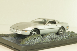 Chevrolet Corvette (C4) from movie "A view to a kill" 1985, silver, James Bond Modellauto Collection #37, Altaya 1:43