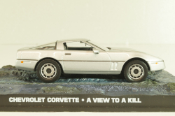 Chevrolet Corvette (C4) from movie "A view to a kill" 1985, silver, James Bond Modellauto Collection #37, Altaya 1:43