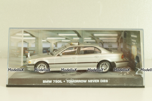 BMW 750iL (E38) from movie "Tomorrow never dies" 1997, silver, James Bond Modellauto Collection #15, Altaya 1:43