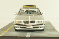 BMW 750iL (E38) from movie "Tomorrow never dies" 1997, silver, James Bond Modellauto Collection #15, Altaya 1:43