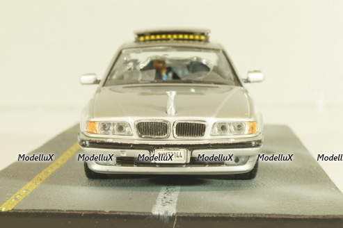 BMW 750iL (E38) from movie "Tomorrow never dies" 1997, silver, James Bond Modellauto Collection #15, Altaya 1:43