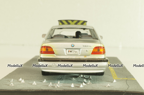 BMW 750iL (E38) from movie "Tomorrow never dies" 1997, silver, James Bond Modellauto Collection #15, Altaya 1:43