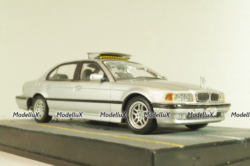 BMW 750iL (E38) from movie "Tomorrow never dies" 1997, silver, James Bond Modellauto Collection #15, Altaya 1:43