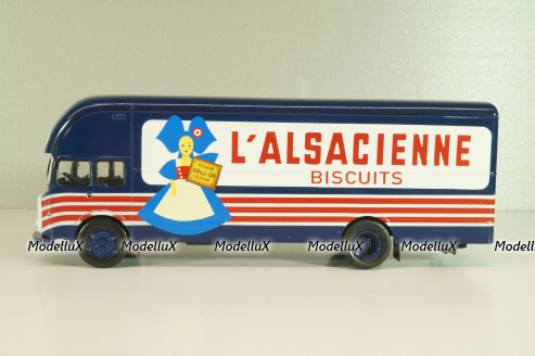 Somua J L19 Fourgon L'Alsacienne 1956, blue, Les Plus Mythiques Saviem №2, Deagostini 1:43