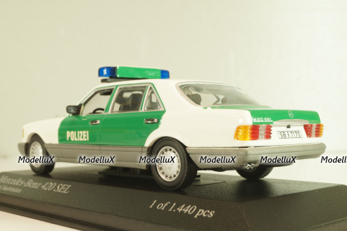 Mercedes-Benz 420 SEL (W126) Polizei 1979, 430039390, Minichamps1:43