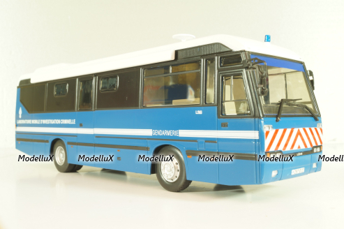 LOHR L96 bus Gendarmerie 1996, blue, Autobus Dal Mondo #76, Hachette 1:43 С Журналом!