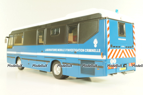 LOHR L96 bus Gendarmerie 1996, blue, Autobus Dal Mondo #76, Hachette 1:43 С Журналом!