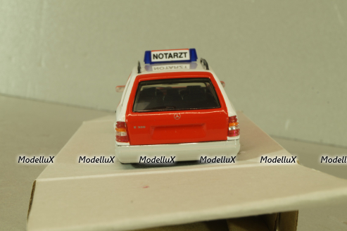 Mercedes-Benz E 320 (S124) T-Modell Notarzt 1987, white/red, 70218, Herpa 1:43