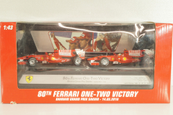 Ferrari F10 F.Alonso and F.Massa 2010 (80th Bahrain GP One-Two Victory 14.03.2010), set of two car, V7423, Hot Wheels 1:43