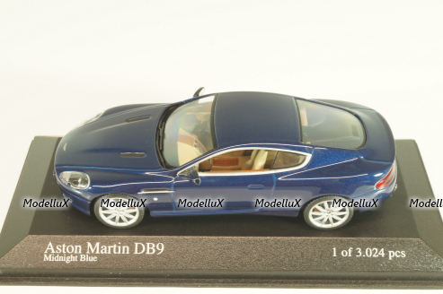 Aston Martin DB9 2003, blue, 400137321, Minichamps 1:43