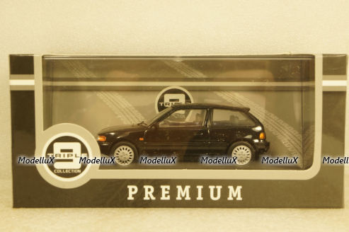 Honda Civic 1987 black, T9P-10004, Triple 9 1:43