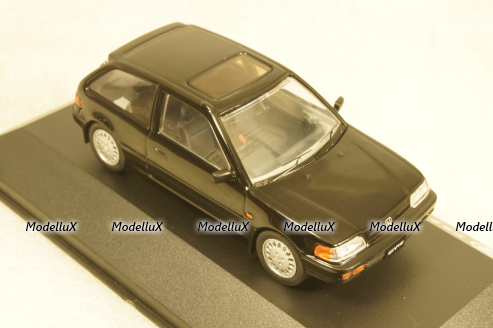 Honda Civic 1987 black, T9P-10004, Triple 9 1:43