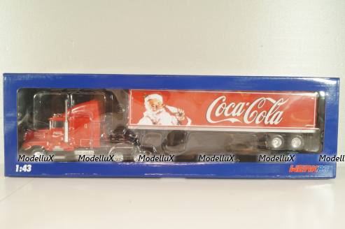 Kenworth T600 tractor with semi-trailer "Coca-Cola" 1986, red, W83431002, Werk83 1:43