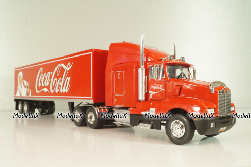 Kenworth T600 tractor with semi-trailer "Coca-Cola" 1986, red, W83431002, Werk83 1:43