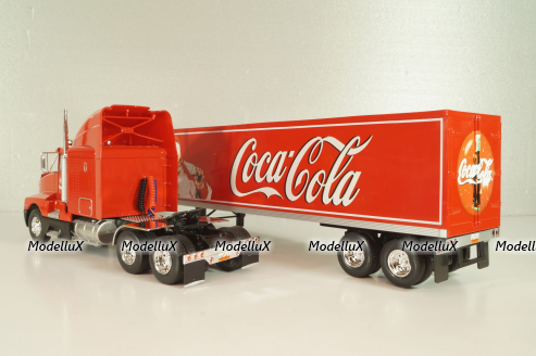 Kenworth T600 tractor with semi-trailer "Coca-Cola" 1986, red, W83431002, Werk83 1:43