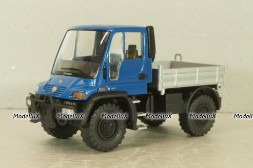 Mercedes Unimog U400, blue/silver, фурнитура в комплекте, B66000384, (#465) NZG 1:43