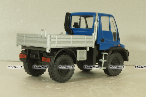 Mercedes Unimog U400, blue/silver, фурнитура в комплекте, B66000384, (#465) NZG 1:43