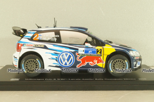 Volkswagen Polo R WRC #2, Winner Rally Guanajuato Mexico 2016, Latvala/Anttila, WRC Collection, Hachette #64, 1:24 Блистер треснут!
