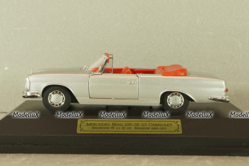 Mercedes-Benz 280 SE 3,5 Cabriolet (W111) 1961, silver, 4333, Faller 1:43