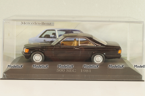 Mercedes-Benz 500 SEC (W126) 1981, black, MBOMS033, Mercedes-Benz Offizielle Modell-Sammlung #33, Altaya 1:43 