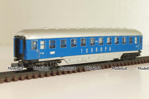 Вагон пассажирский Touropa 2-класс, (number ), 4-х осный, DB, Epoche III (1949 - 1970) , синий, 0343, Arnold 1:160 (N) #1