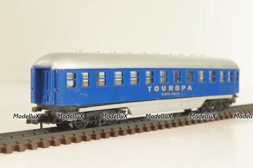 Вагон пассажирский Touropa 2-класс, (number 51 80 53 - 40017 - 6 ), 4-х осный, DB, Epoche III (1949 - 1970) , синий, 0343, Arnold 1:160 (N) #3