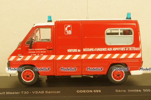 Renault Master (T30) Van VSAB Sanicar Ambulance Sapeurs, ODEON099, ODEON 1:43