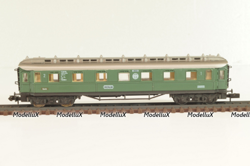 Вагон пассажирский, 1/2-класс (number 178295), 4-х осный, DR, Epoche II (1920 - 1950) с освещением, зеленый, 0338, Arnold 1:160 (N)