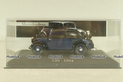 Mercedes-Benz 130 (W23) 1934, black/dark blue, MBOMS023, Mercedes-Benz-Offizielle Modell-Sammlung #23, Altaya 1:43