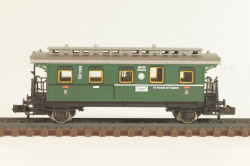 Вагон пассажирский 3 -й клас, (number 055 878), 2-х осный, DRG, Epoche II (1920 - 1950) с освещением, зеленый, 8067, Fleischmann 1:160 (N)