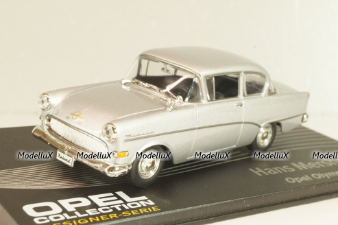 Opel Olympia Record P1 Hans Mersheimer 1957, silver, OPCD123, Opel Collection Designer #123 1:43