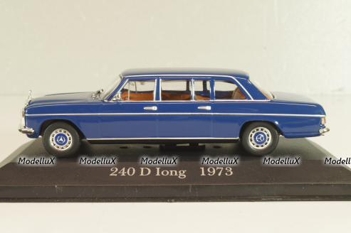 Mercedes-Benz 240 D (W115) Limousine 1973, blue, MBOMS059, Mercedes-Benz-Offizielle Modell-Sammlung #59, Altaya 1:43