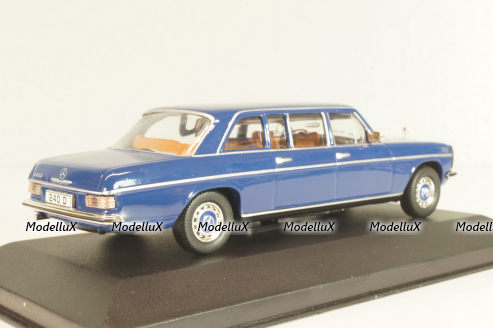 Mercedes-Benz 240 D (W115) Limousine 1973, blue, MBOMS059, Mercedes-Benz-Offizielle Modell-Sammlung #59, Altaya 1:43