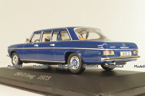 Mercedes-Benz 240 D (W115) Limousine 1973, blue, MBOMS059, Mercedes-Benz-Offizielle Modell-Sammlung #59, Altaya 1:43