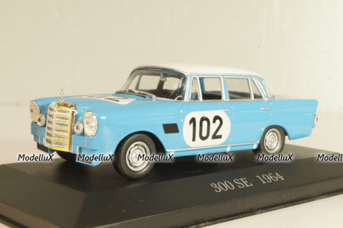 Mercedes-Benz 300 SE (W120) #102 Winner 24h Spa 1964, blue/white, MBOMS074, Mercedes-Benz-Offizielle Modell-Sammlung #74, Altaya 1:43 Уценка!