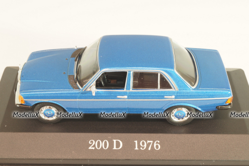 Mercedes-Benz 200 (W123) 1976, blue, MBOMS027, Mercedes-Benz Offizielle Modell-Sammlung #27, Altaya 1:43