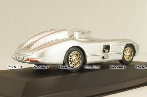 Mercedes-Benz 300 SLR Roadster (W196S) racing sports car 1955, silver, MBOMS032, Altaya, Mercedes-Benz Offizielle Modell Sammlung #32, 1:43