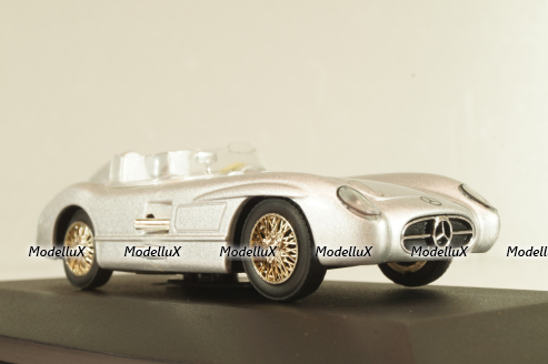 Mercedes-Benz 300 SLR Roadster (W196S) racing sports car 1955, silver, MBOMS032, Altaya, Mercedes-Benz Offizielle Modell Sammlung #32, 1:43
