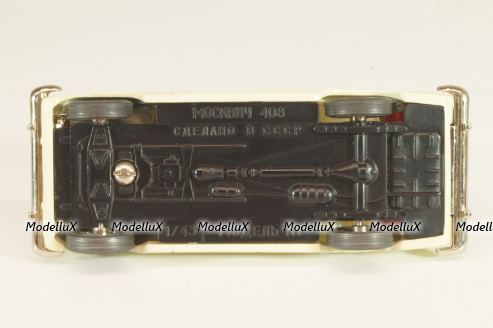Москвич-408 А1, кремовый, капот 2 зажима, Тантал/Радон 1:43