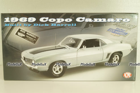 Chevrolet Copo Camaro (built by Dick Harrell) 1969, L.e 228 pcs, silver, A1805725B, ACME 1:18