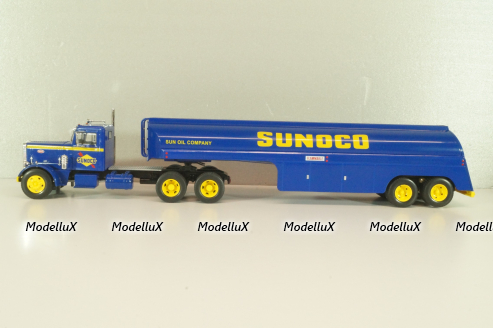 Peterbilt 281 truck with Semitrailer "SUNOCO" 1962, blue, American trucks, Spain, #91, Altaya 1:43